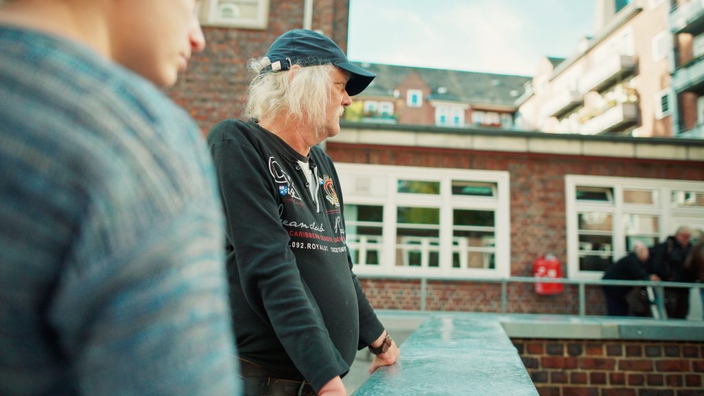 Mit Rainer bei der Hinz&Kunzt für den Film AMI